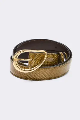 Ceinture Basma vernis embossé kaki — photo 2