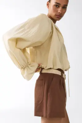 Short chic avec ceinture - Marron — photo 2