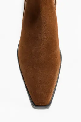 Bottines en cuir - Marron — photo 2