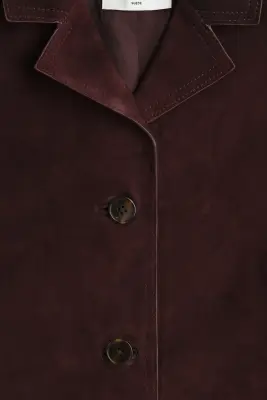 Veste en cuir velours - Bordeaux — photo 5