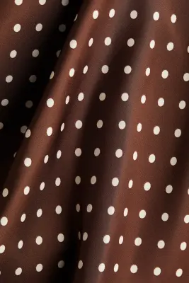 Robe dos nu asymétrique en satin - Marron/pois — photo 5