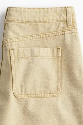 Jupe cargo maxi en denim - Beige — photo 2