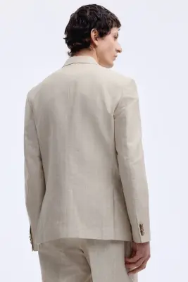 Veste Regular Fit à fermeture croisée - Beige clair/rayé — photo 3
