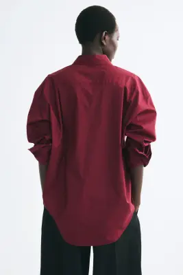 Chemise oversize - Rouge foncé — photo 2