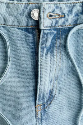 Wide Regular Waist Ankle Jeans - Bleu denim clair — photo 4