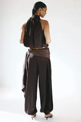 Pantalon ballon - Marron foncé — photo 1