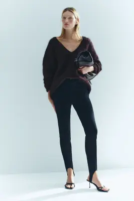 Pull oversize en mohair mélangé - Bordeaux — photo 1
