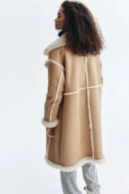 Manteau à fermeture droite - Beige — photo 3