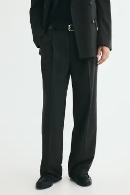 Pantalon de costume Relaxed Fit - Noir/rayures tennis — photo 1
