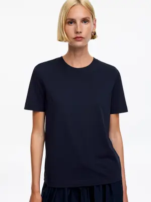 T-shirt signature à manches courtes - Bleu foncé — photo 4