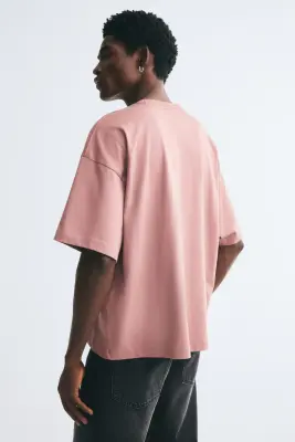 T-shirt Oversized Fit en coton - Abricot ancien — photo 3