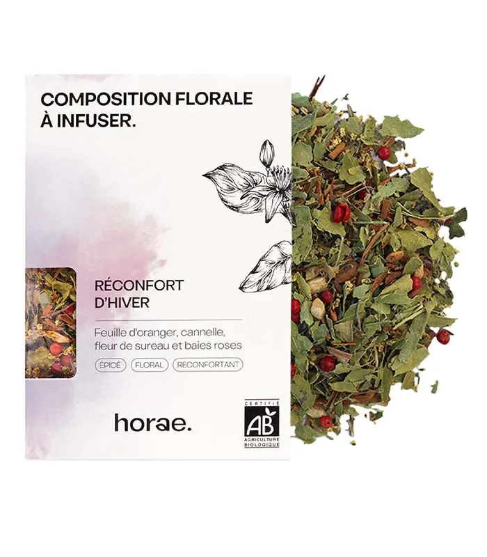 Composition florale à infuser – Réconfort d’Hiver Bio – Horae