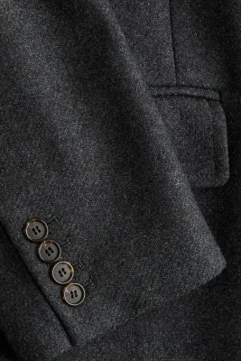 Manteau en laine mélangée - Gris foncé — photo 1