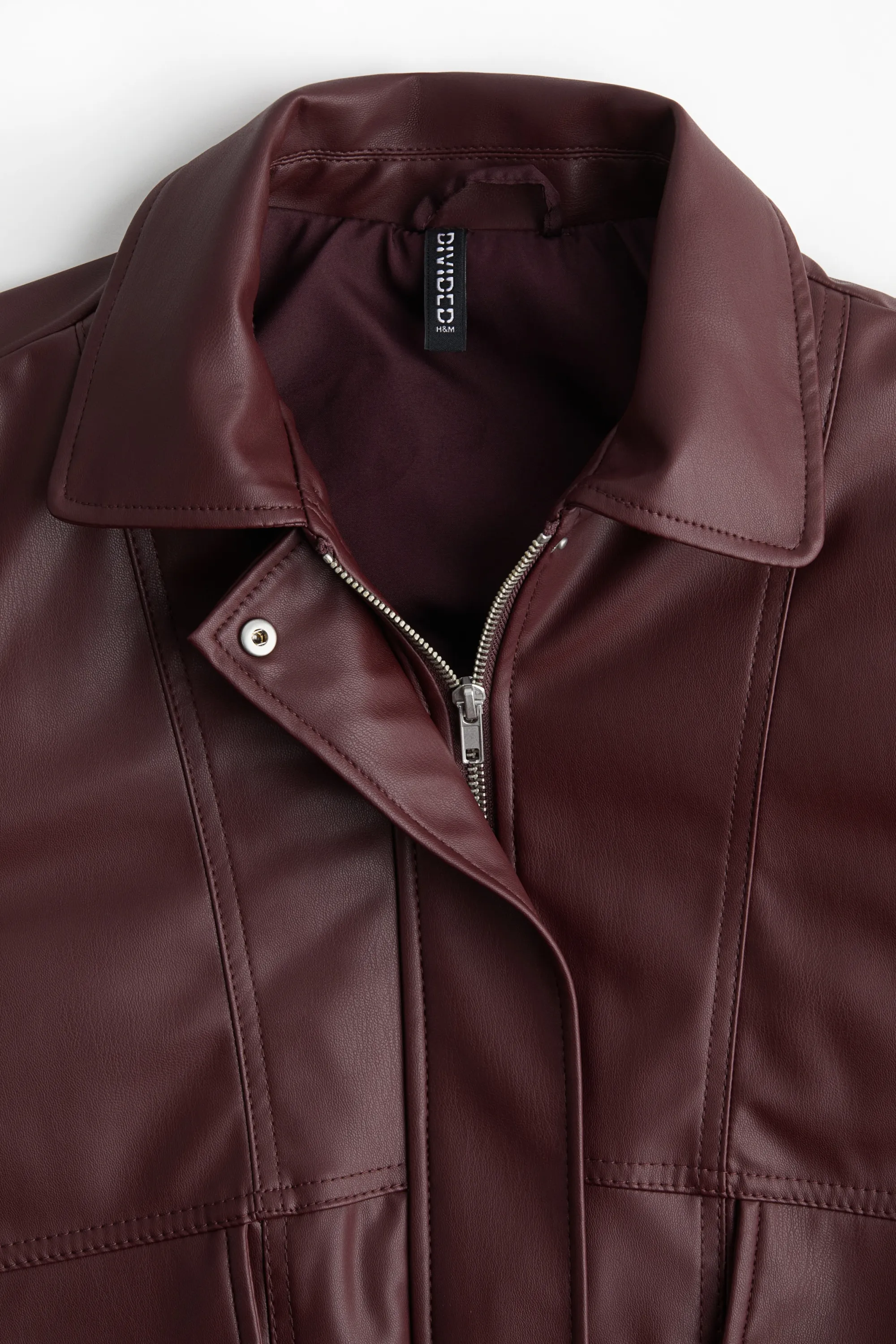 Veste oversize en tissu enduit - Bordeaux