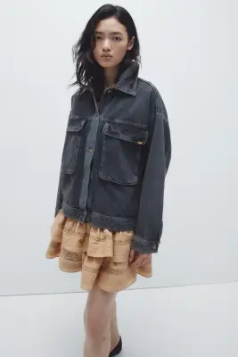Veste oversize en denim - Gris denim — photo 2