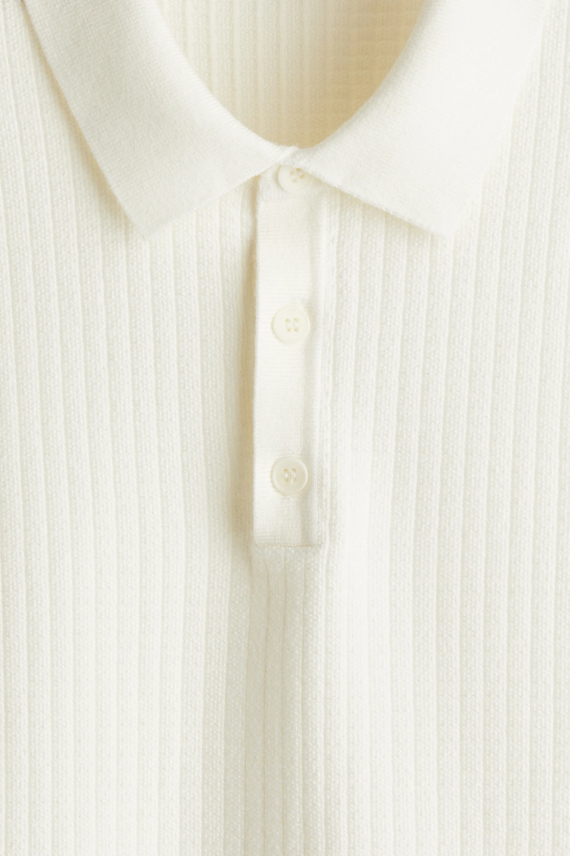 Polo Regular Fit en maille texturée - Blanc