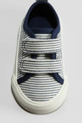 Sneakers en coton - Blanc/rayé — photo 2