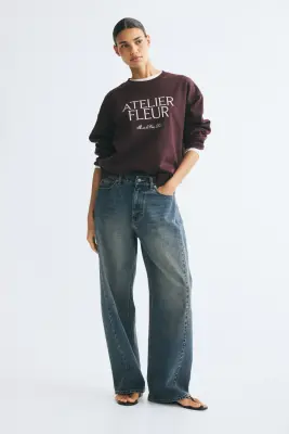 Sweat avec texte - Marron foncé/Atelier Fleur — photo 2