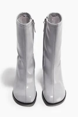 Bottines à talon bloc - Gris clair — photo 2