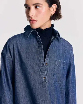 Robe Deborah bleu chambray foncé — photo 3