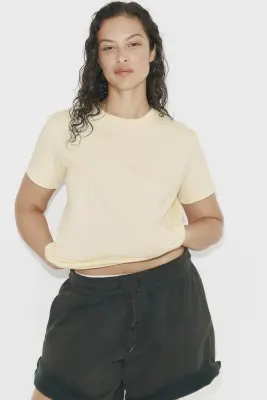 T-shirt en coton - Jaune clair — photo 1