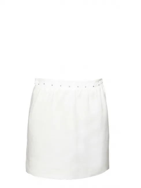 Jupe en lin blanc ivoire brodée de cristaux Swarovski Prix boutique 900€ Taille 40