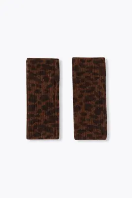 Mitaines en tricot léopard