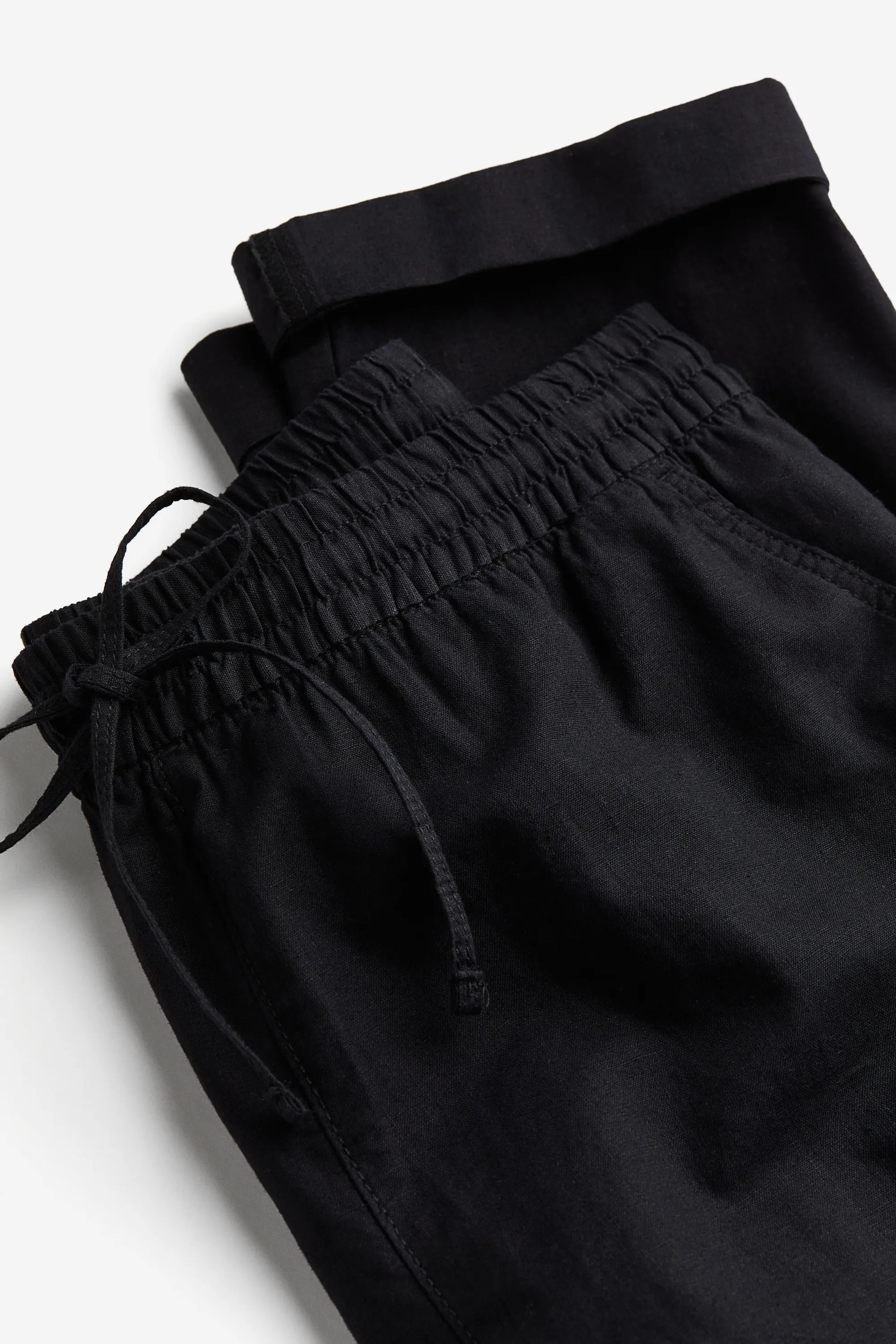 Pantalon jogger en lin mélangé - Noir
