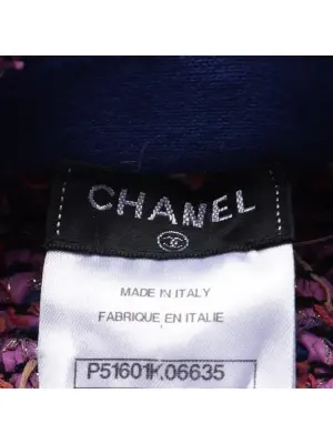 Mini jupe moulante en tweed rose, bleu violet et doré pailleté Prix boutique 3800€ Taille 34 — photo 5
