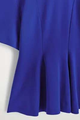 T-SHIRT CINTRÉ EN COTON - BLEU COBALT — photo 5