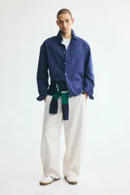 Chemise Oxford Relaxed Fit - Bleu foncé/rayé — photo 2