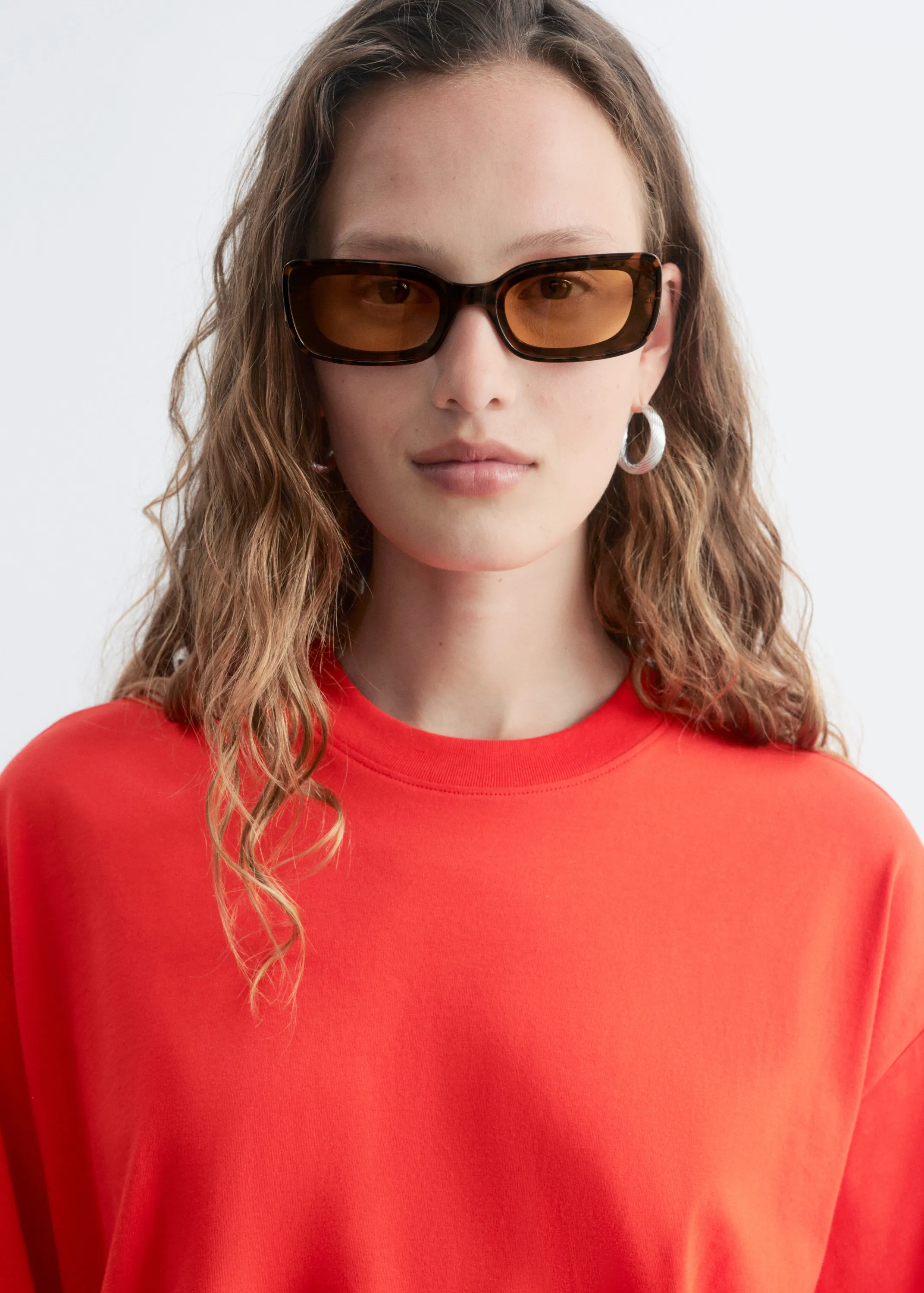 T-shirt oversize en coton - Rouge vif