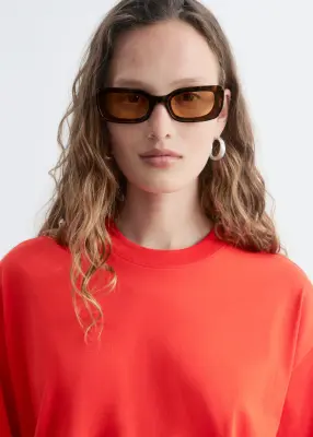 T-shirt oversize en coton - Rouge vif — photo 1