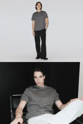 T-shirt Cooling Regular Fit - Gris foncé chiné — photo 3