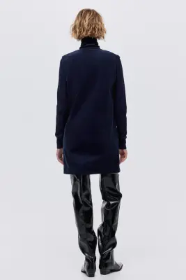 Robe droite en velours côtelé - Bleu marine — photo 3