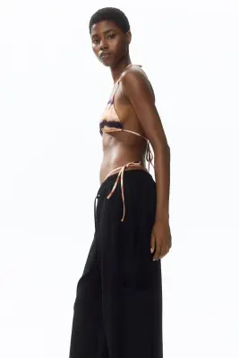 Pantalon cargo avec cordon de serrage - Noir — photo 3