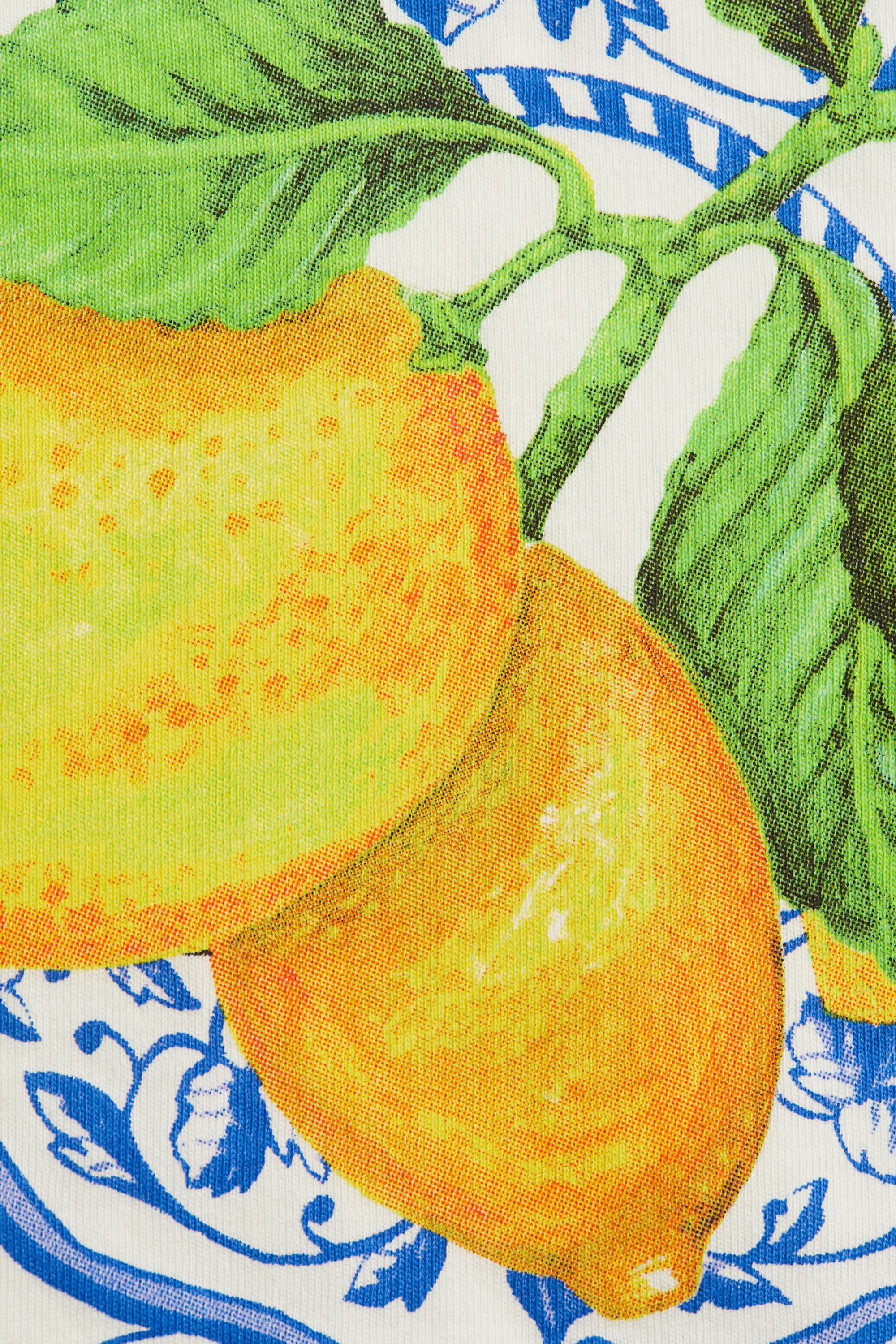 T-shirt oversize - Blanc/citrons