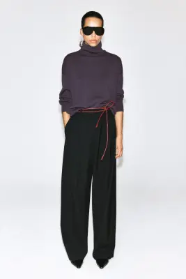PULL COL ROULÉ LAINE MÉRINOS - VIOLET FONCÉ — photo 2