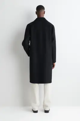 MANTEAU COSTUME EN LAINE DOUBLE FACE - NOIR — photo 2