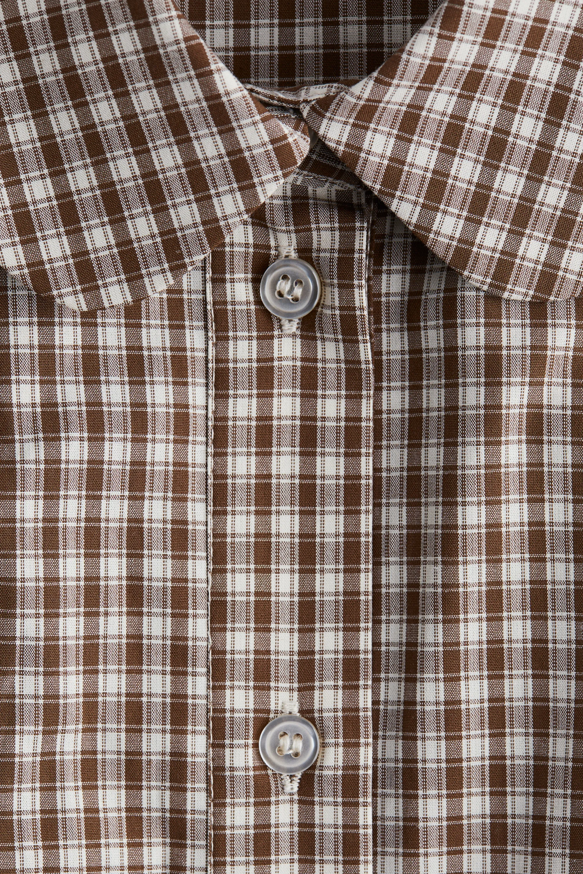 Robe chemise - Marron/carreaux