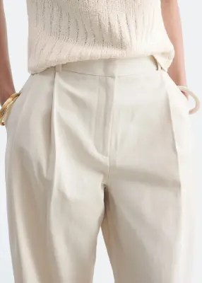 Pantalon court barrel - Écru — photo 1