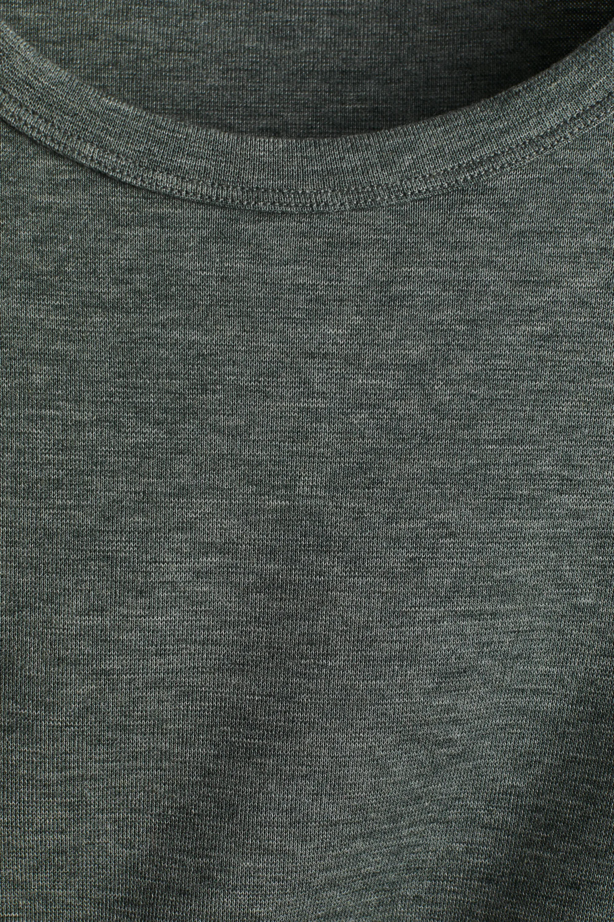 T-shirt Regular Fit en lyocell mélangé - Vert foncé chiné