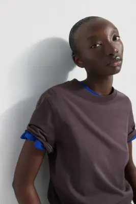 T-shirt en coton - Taupe — photo 3
