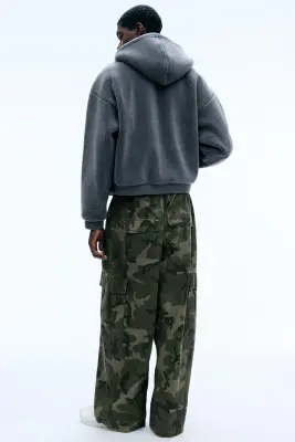 Sweat à capuche en polaire, zip à double sens - Gris foncé — photo 4