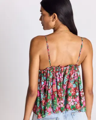 Top Calia imprimé Liberty rose et bordeaux — photo 4
