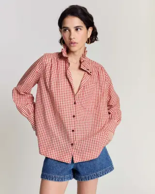 Chemise Leonor vichy rouge et jaune — photo 1