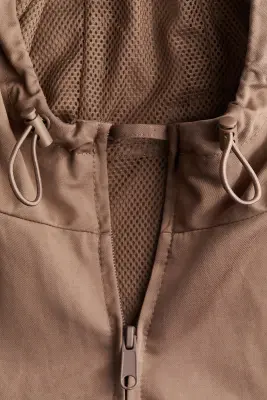 Veste coupe-vent à capuche - Beige — photo 4