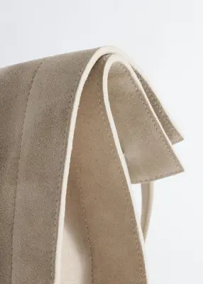 Sac cabas ouvert légèrement drapé - Beige — photo 4