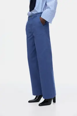 Pantalon en toile de coton - Bleu — photo 3