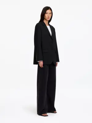 Blazer décontracté en laine mélangée - Noir — photo 3